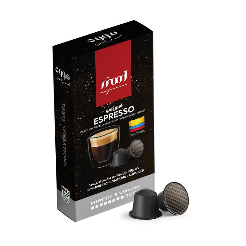 Buy Now Mood Espresso - Nespresso-Compatible Plastic Capsules (55g) From Qiso Fresh To Home